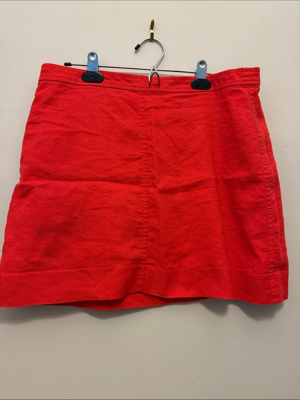 J. Crew Bright Red Linen Skirt